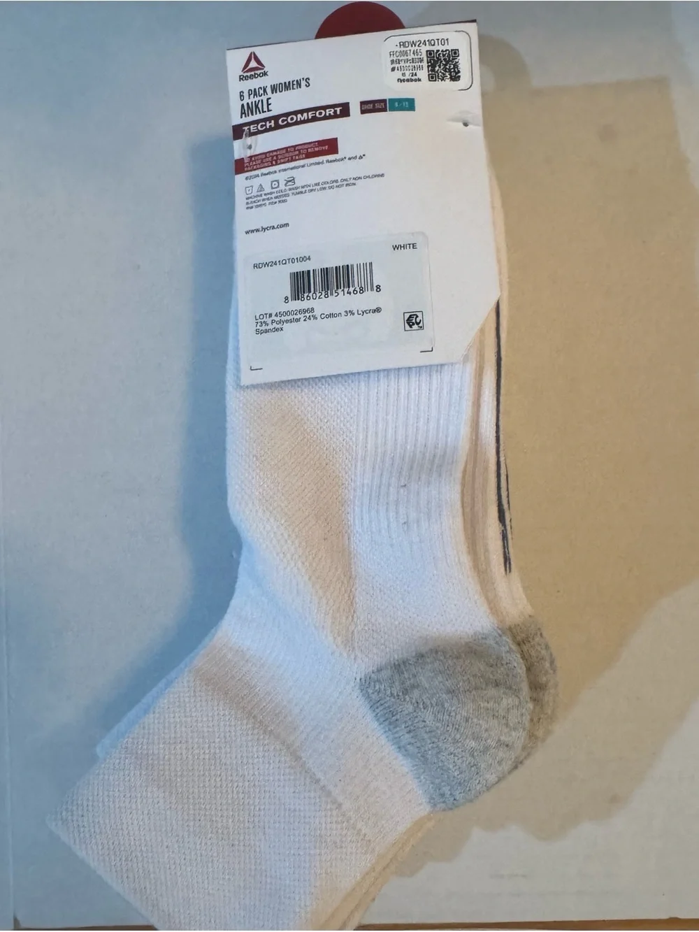 Reebok Women's Target Cushion Ankle Socks, 6-Pack